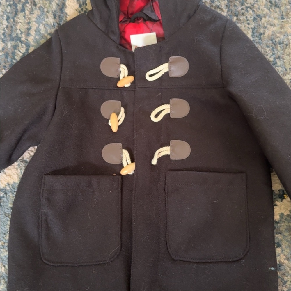 Kids Black Toggle Coat